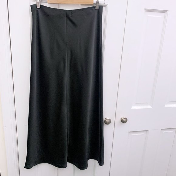 Club Monaco Black Jupe Satin Slip Skirt
